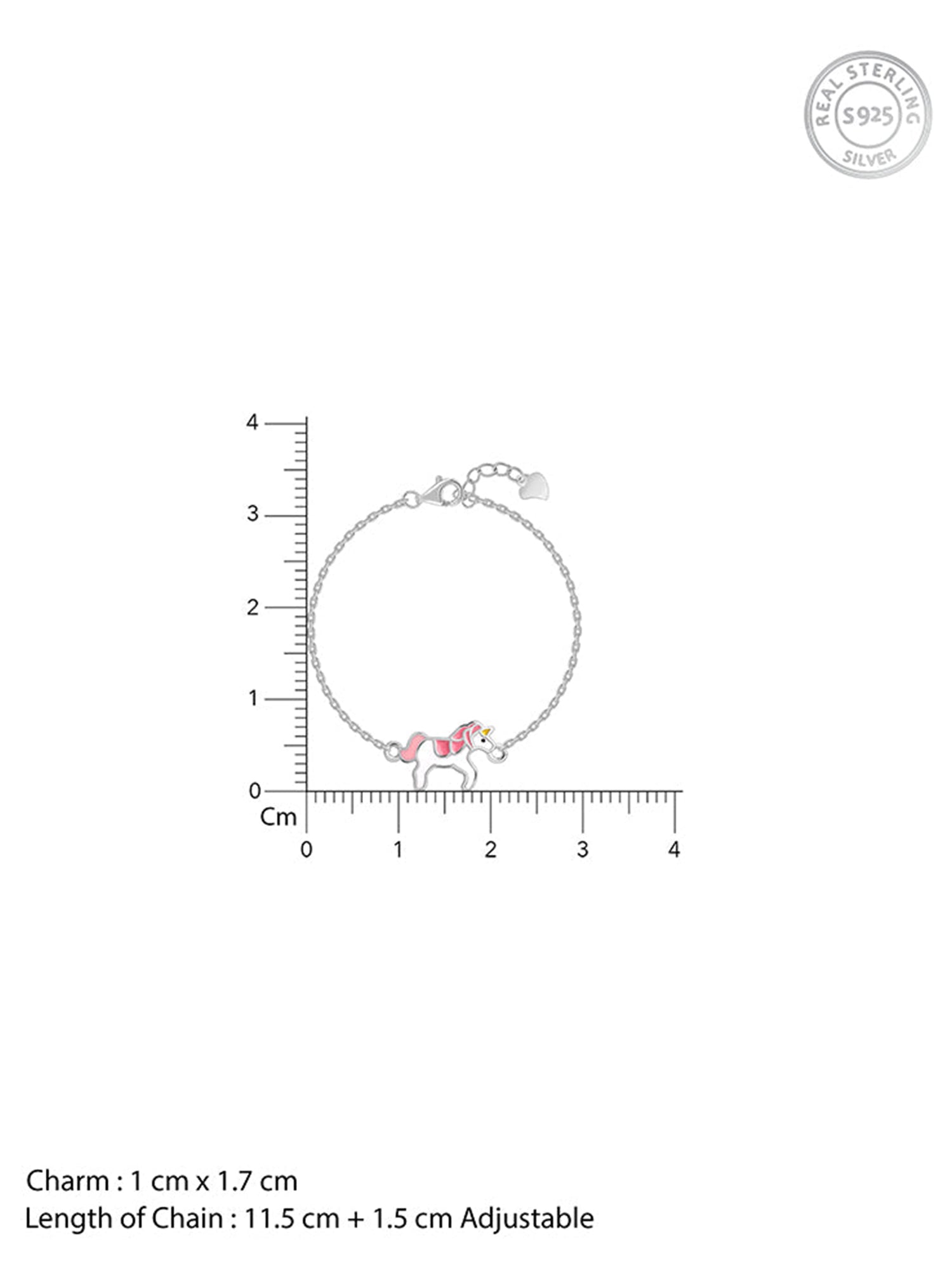 Silver Magical Unicorn Kids Bracelet (2 - 8 Years)