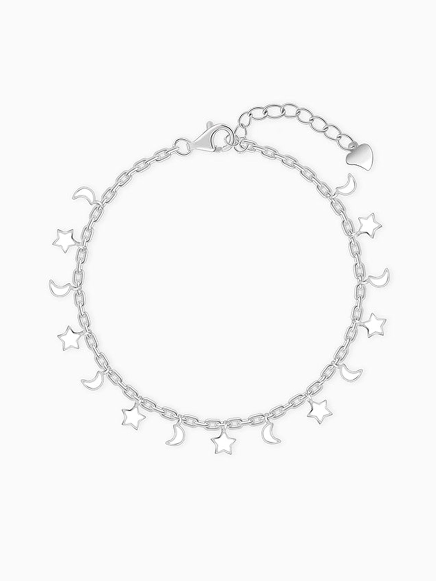 Silver Star Moon Kids Bracelet (2 - 8 Years)