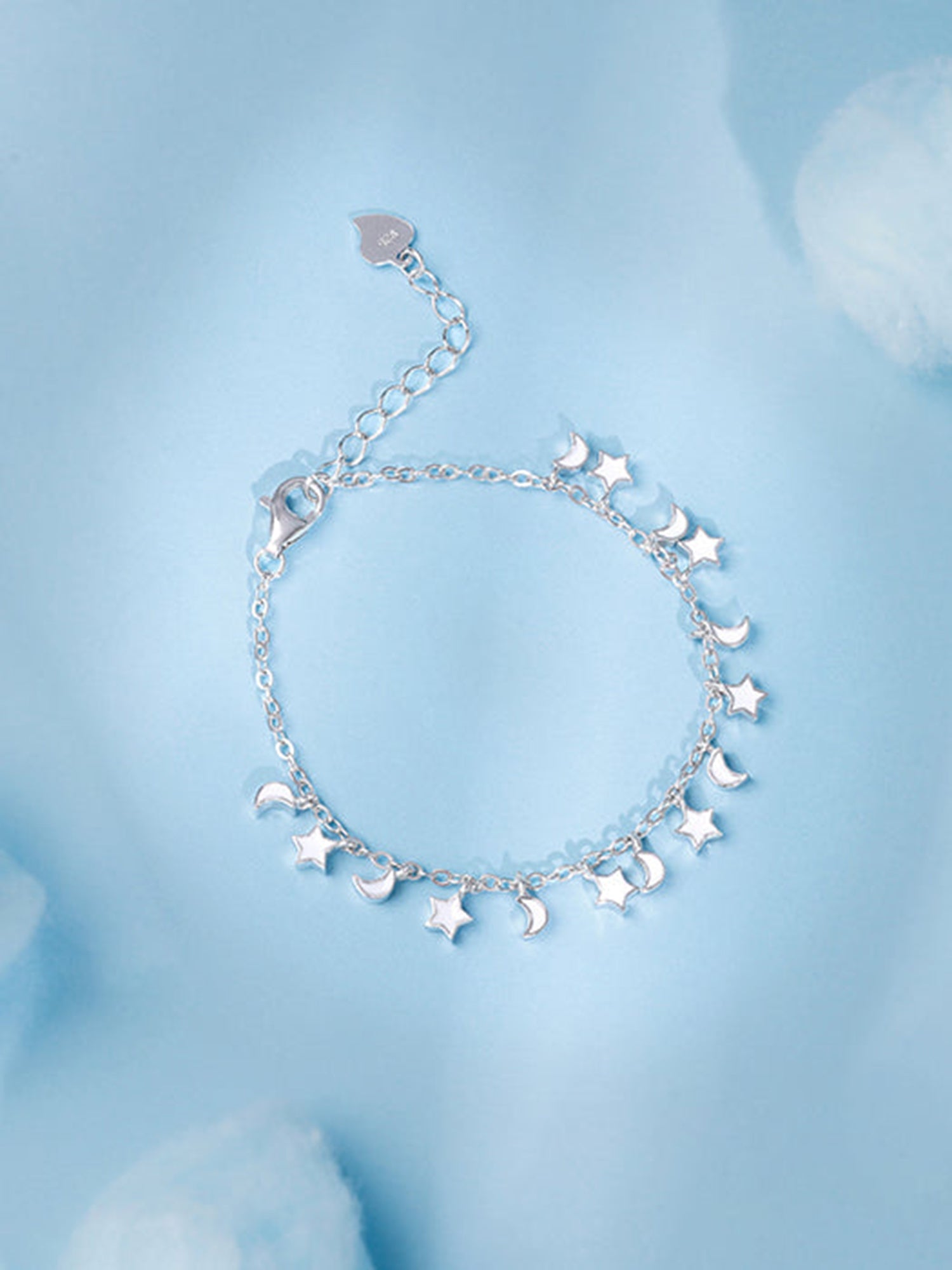 Silver Star Moon Kids Bracelet (2 - 8 Years)
