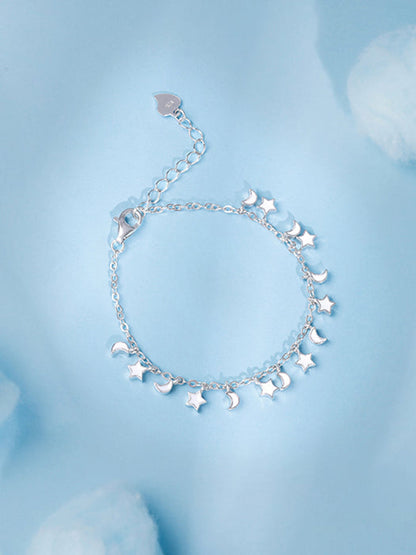 Silver Star Moon Kids Bracelet (2 - 8 Years)