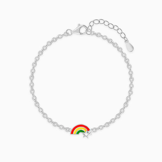 Silver Rainbow Hug Kids Bracelet (2 - 8 years)
