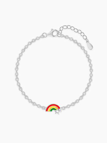 Silver Rainbow Hug Kids Bracelet (2 - 8 years)
