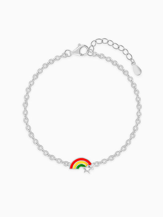 Silver Rainbow Hug Kids Bracelet (2 - 8 years)
