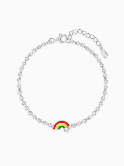 Silver Rainbow Hug Kids Bracelet (2 - 8 years)