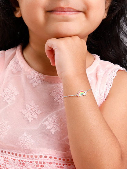 Silver Rainbow Hug Kids Bracelet (2 - 8 years)
