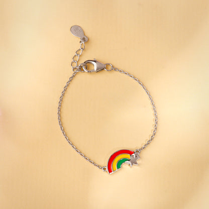 Silver Rainbow Hug Kids Bracelet (2 - 8 years)