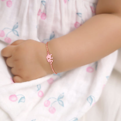 Rose Gold Jumbo Elephant Kid's Bracelet (0 - 2 Years)