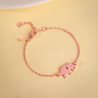 Rose Gold Naughty Elephant Kid's Bracelet (2 - 8 Years)