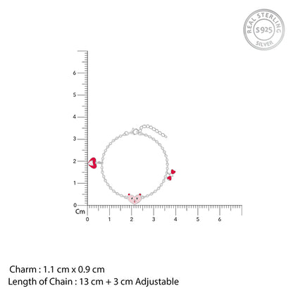 Silver Love You Boo Kids Bracelet- silver kids bracelet