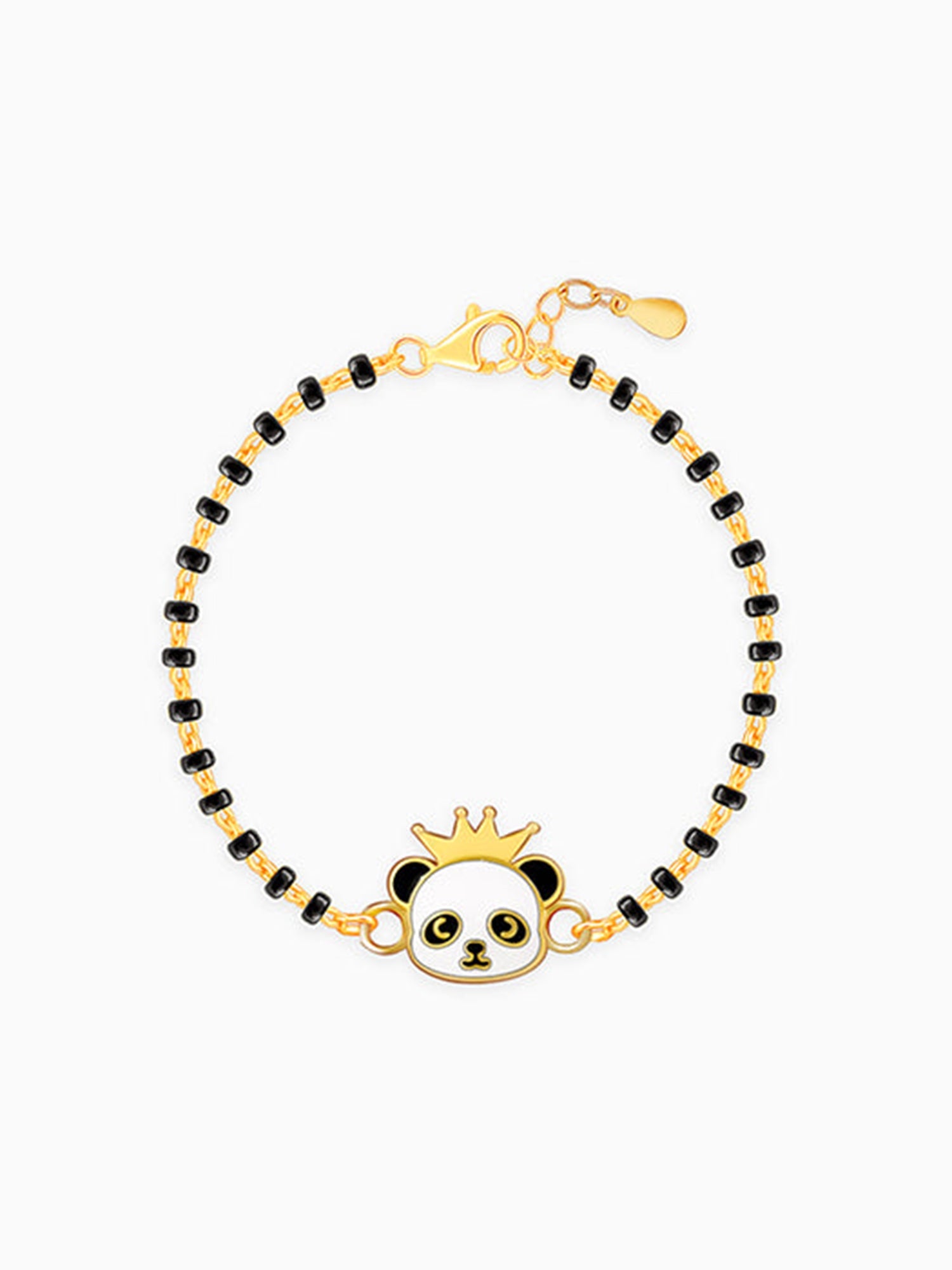 Golden Crowing Panda Bracelet Rakhi