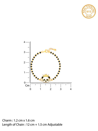 Golden Crowing Panda Bracelet Rakhi