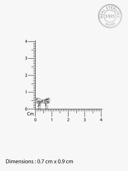 Silver Pretty Bow Kids Stud Earrings