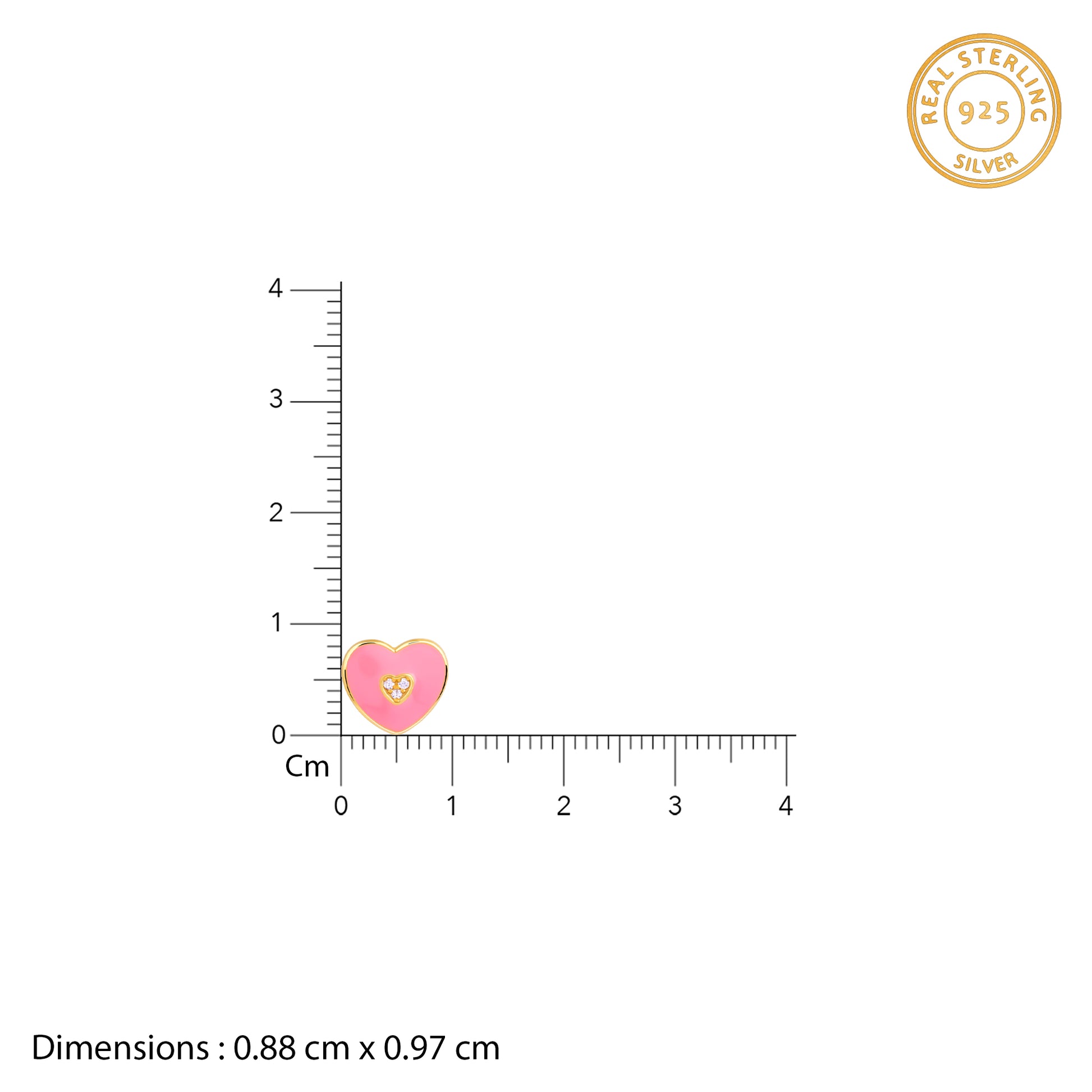 Golden Heartie Kids Studs - Gold plated studs for kids