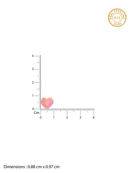 Golden Pink Heartie Kids Studs