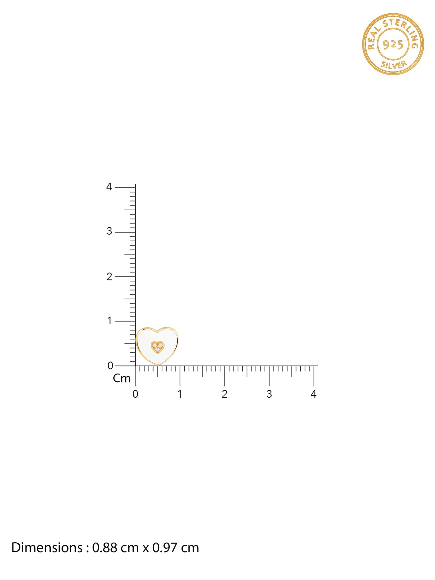 Golden White Heartie Kids Studs