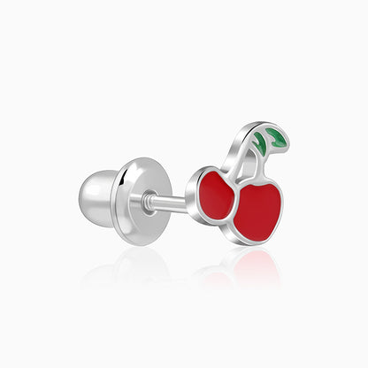 Silver Cherry Kids Studs
