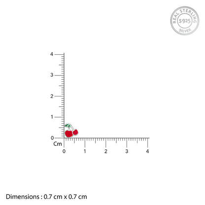 Silver Cherry Kids Studs