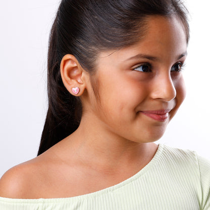 Silver Heartie Kids Studs