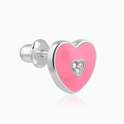 Silver Heartie Kids Studs