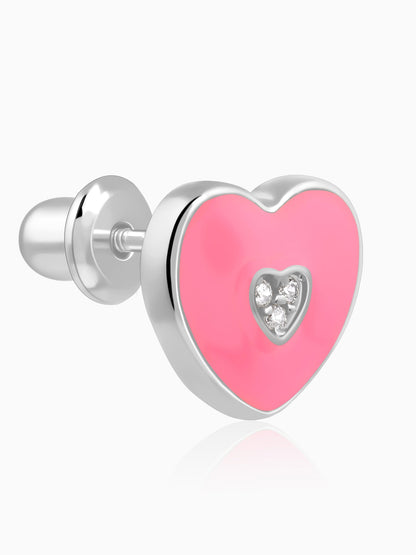 Silver Heartie Kids Studs