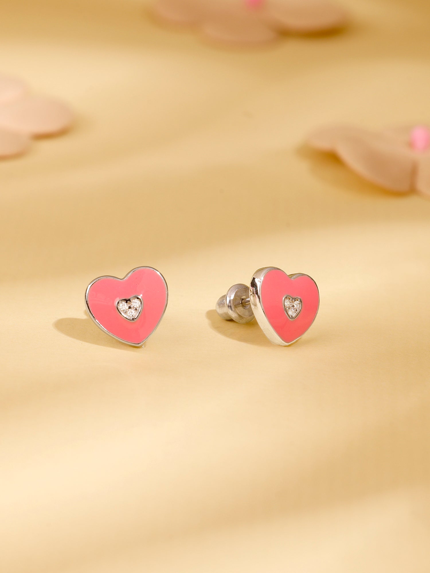 Silver Heartie Kids Studs