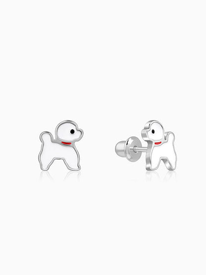 Silver Doggo Kids Pendant with Link Chain
