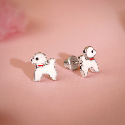 Silver Doggo Kids Pendant with Link Chain