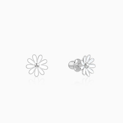 Silver Snow Daisy Kids Studs