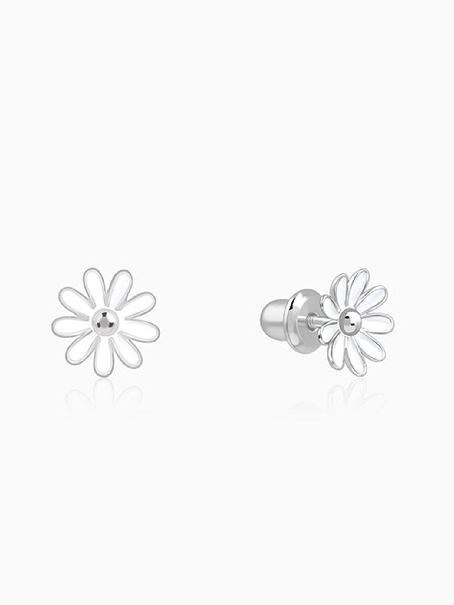 Silver Snow Daisy Kids Studs