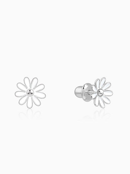 Silver Snow Daisy Kids Studs