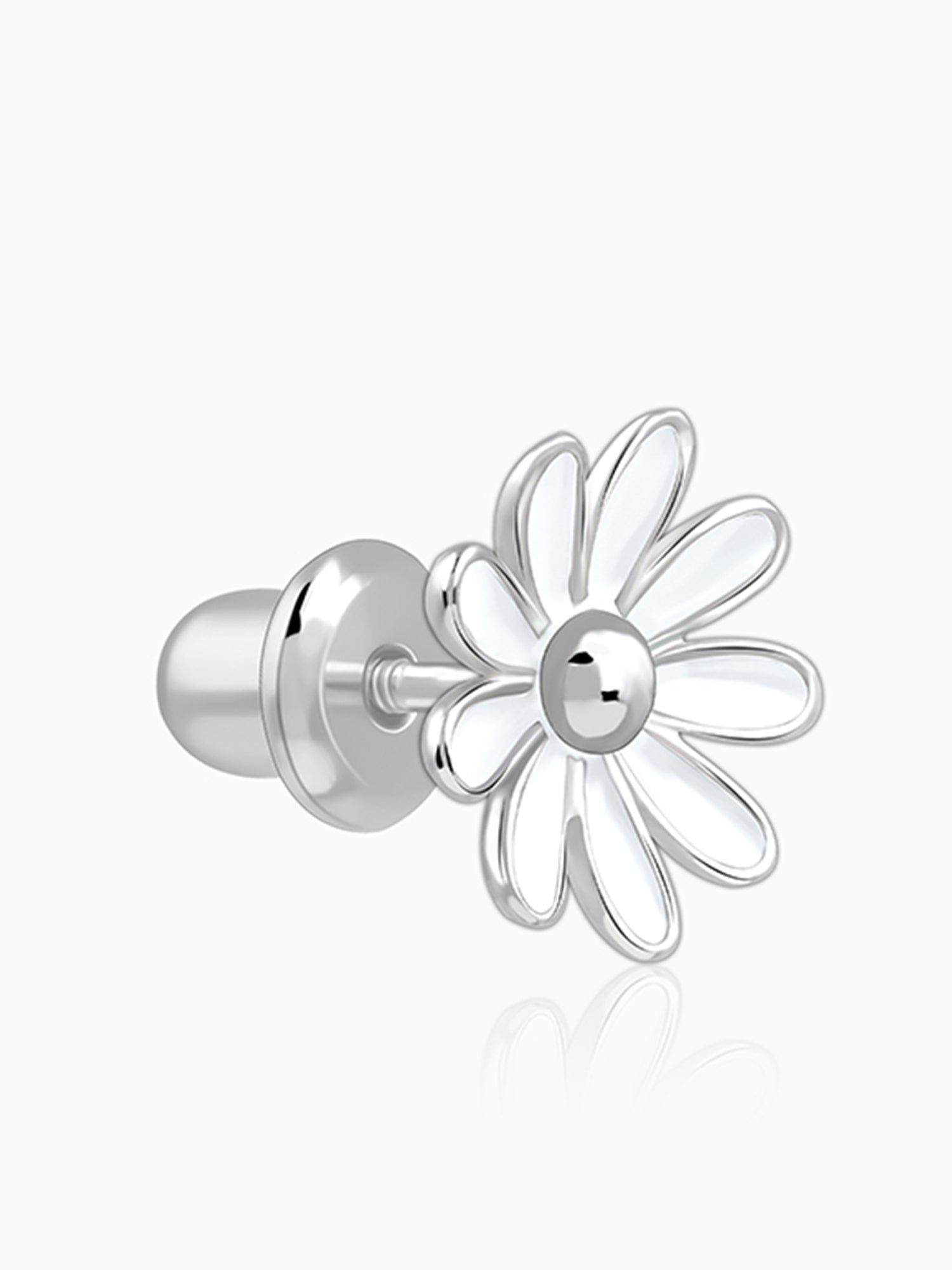 Silver Snow Daisy Kids Studs