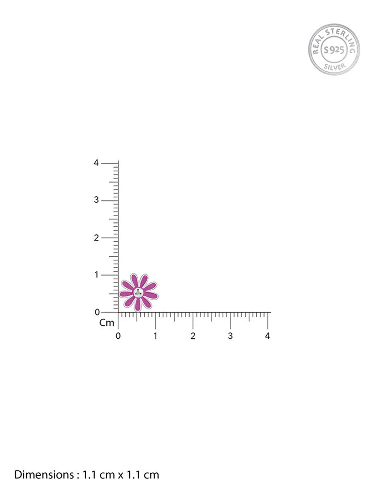 Silver Purple Daisy Kids Studs