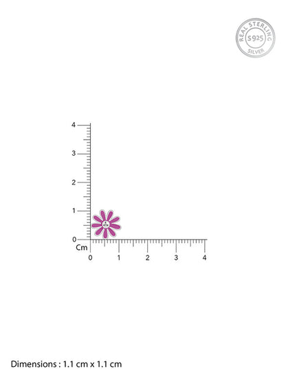 Silver Purple Daisy Kids Studs