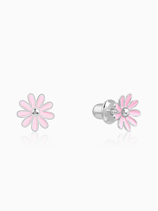 Silver Blush Daisy Kids Stud Earrings
