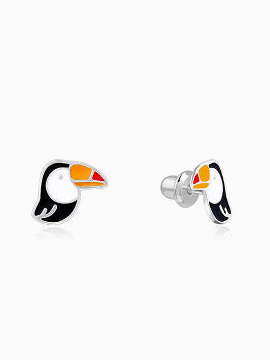 Silver Toucan Kids Stud Earrings