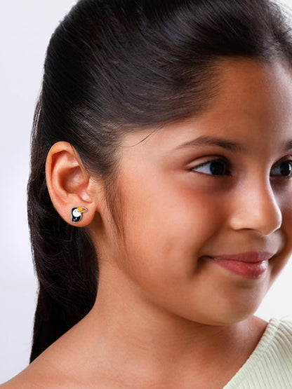 Silver Toucan Kids Stud Earrings