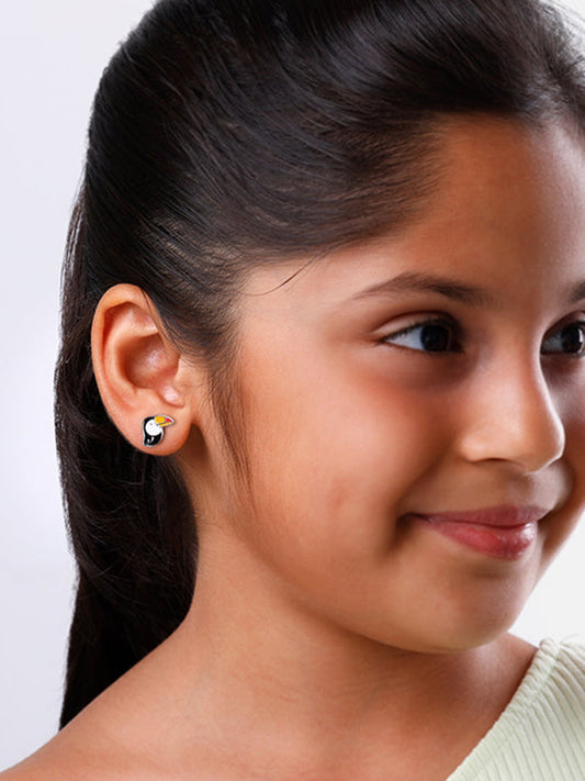 Silver Toucan Kids Stud Earrings