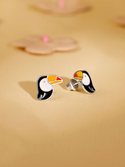 Silver Toucan Kids Stud Earrings