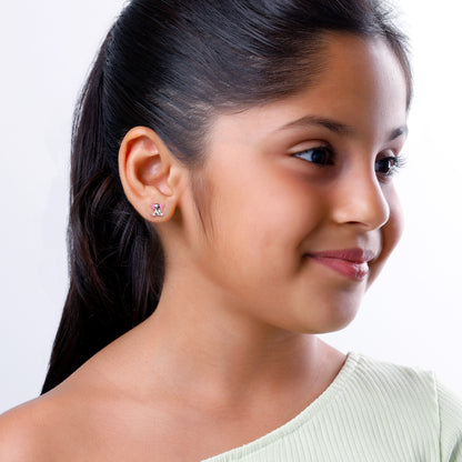 Silver Cute Elephant Kids Studs