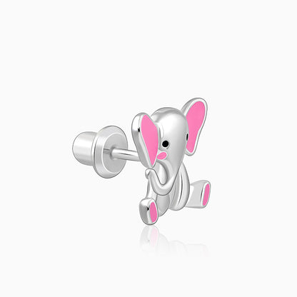 Silver Cute Elephant Kids Studs