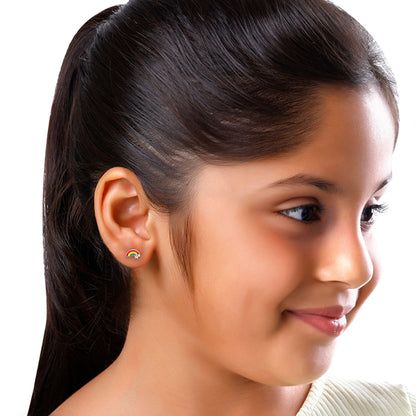 Silver Rainbow Hug Kids Studs