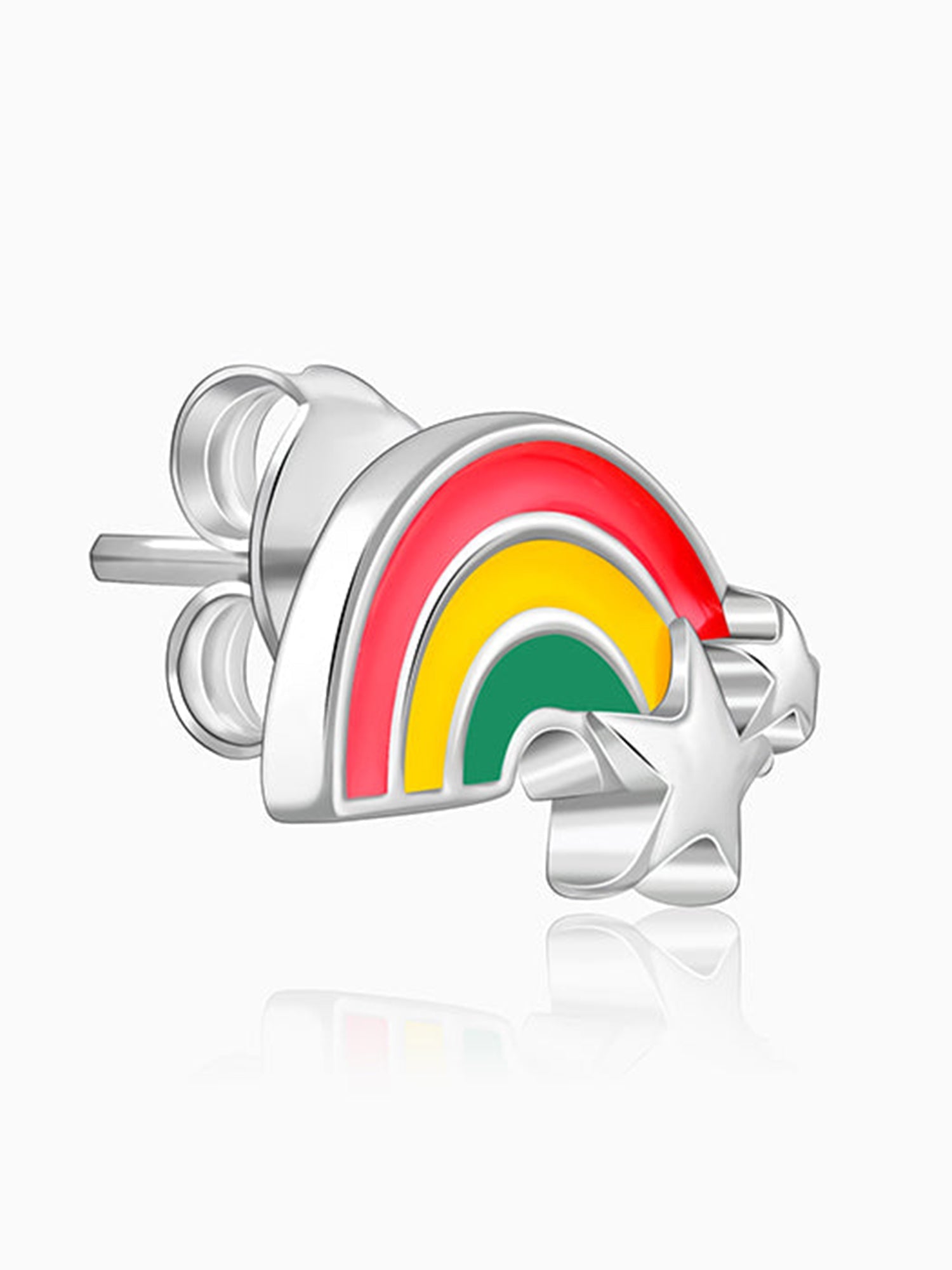Silver Rainbow Hug Kids Studs