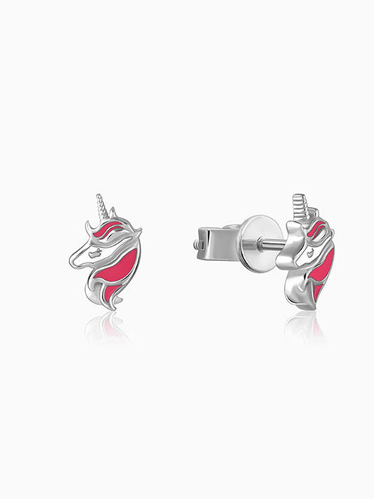 Silver Enchanting Unicorn Kids Earrings