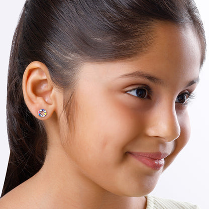 Silver Full of Hearts Kids Stud Earrings