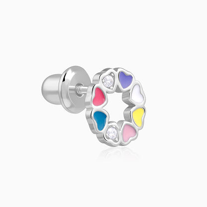 Silver Full of Hearts Kids Stud Earrings