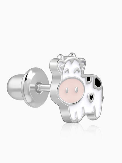 Silver Moo Kids Studs