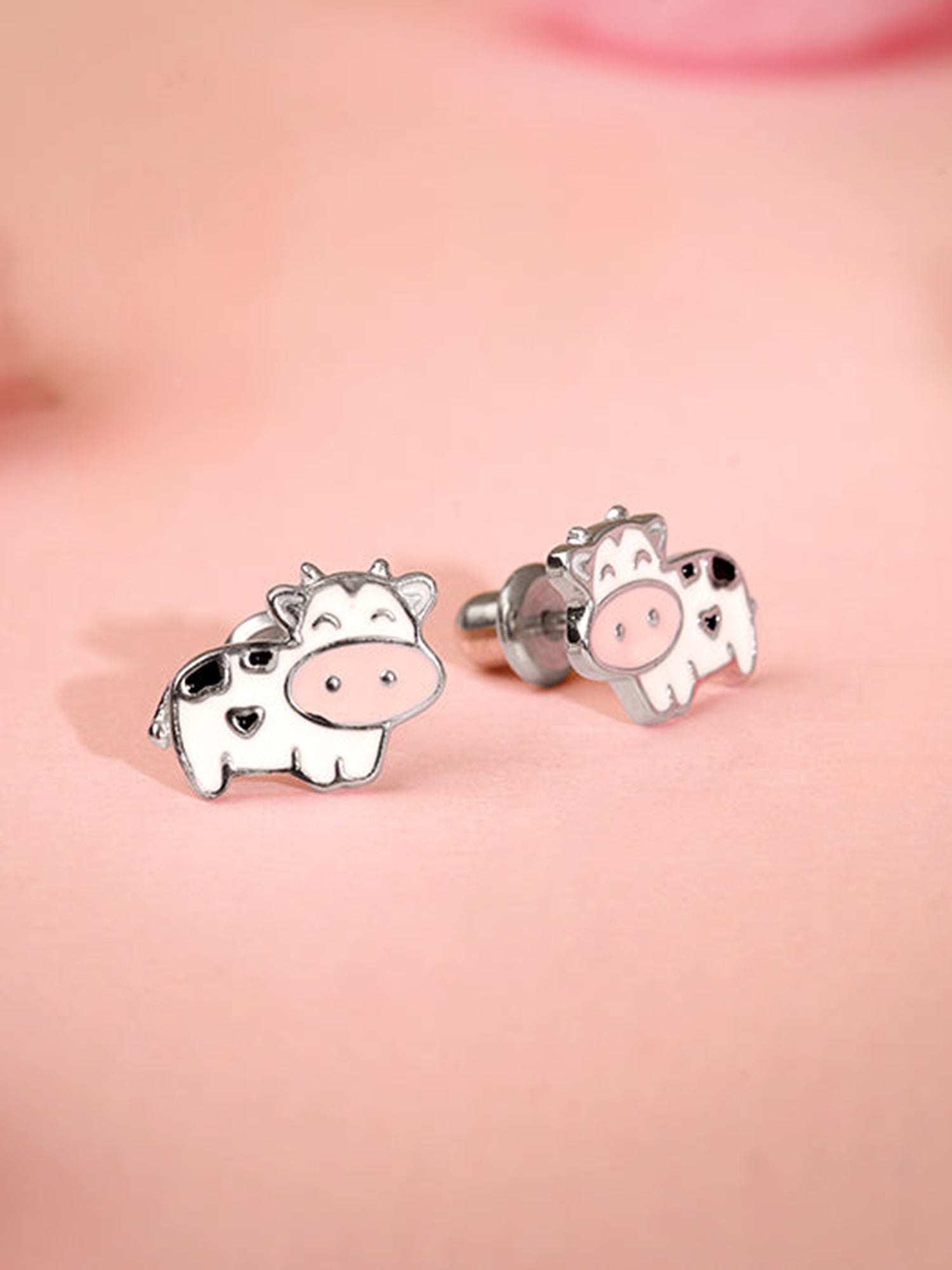 Silver Moo Kids Studs