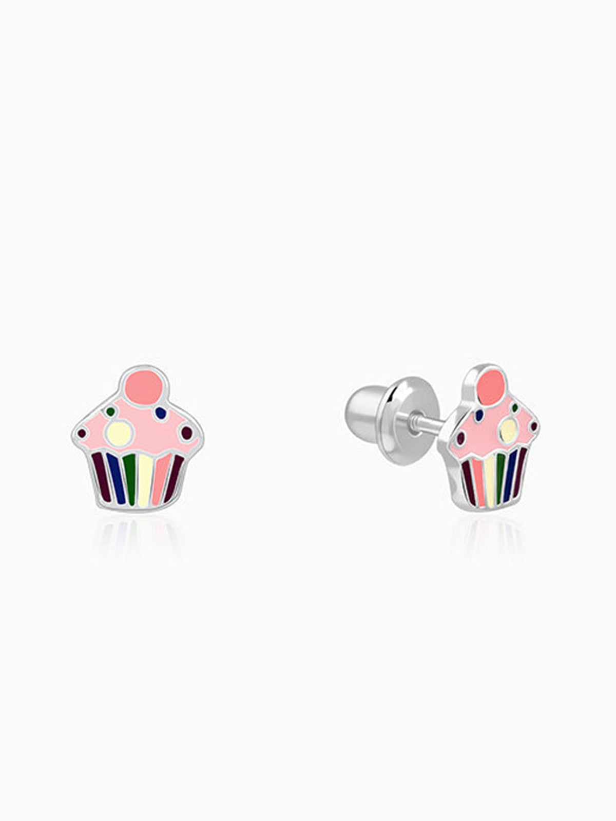 Silver CupCake Kids Studs