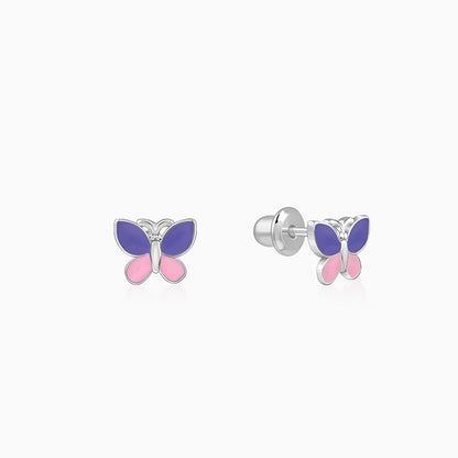 Silver Winglet Kids Stud Earrings