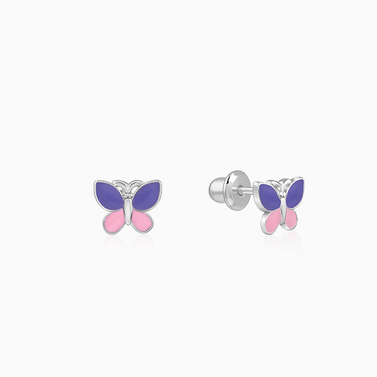 Silver Winglet Kids Stud Earrings